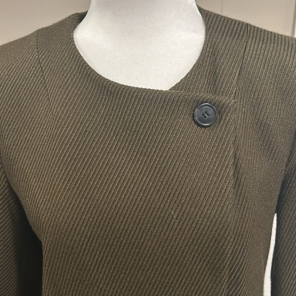 THEORY OLIVE GREEN TOPPER COAT SIZE XS - Picture 2 of 8